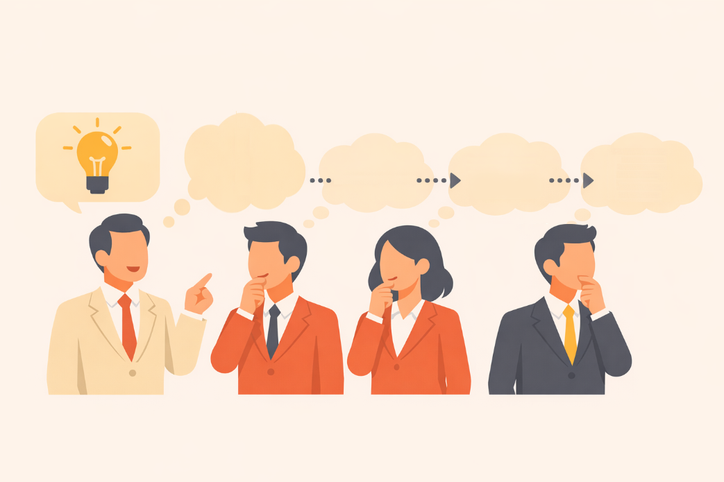 伝言ゲームは伝わらない　その口頭説明3日後には10％しか残らない