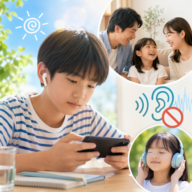 スマホ難聴、子ども、夏休み